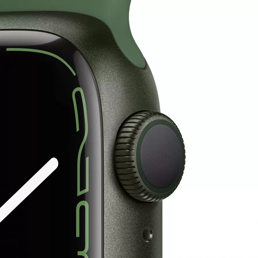 Apple Watch Series 7 41mm, алюминий зеленого цвета, спортивный ремешок цвета «зелёный клевер». Вид 3