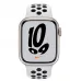 Apple Watch Series 7 41mm, алюминий «сияющая звезда», ремешок Nike цвета Pure Platinum/Black. Вид 2