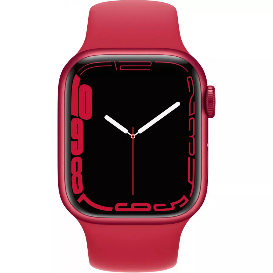 Apple Watch Series 7 41mm, алюминий красного цвета, спортивный ремешок (PRODUCT)RED. Вид 2