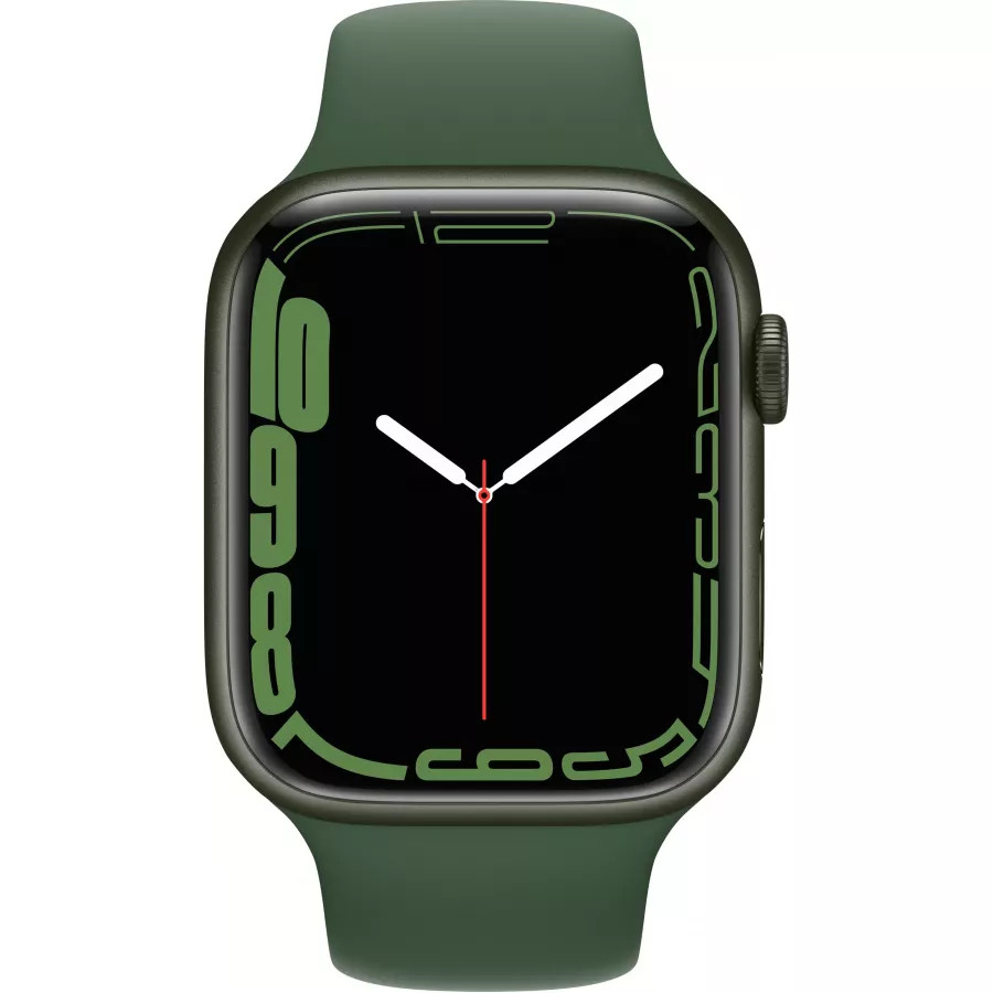 Apple Watch Series 7 45mm, алюминий зеленого цвета, спортивный ремешок цвета «зелёный клевер». Вид 2