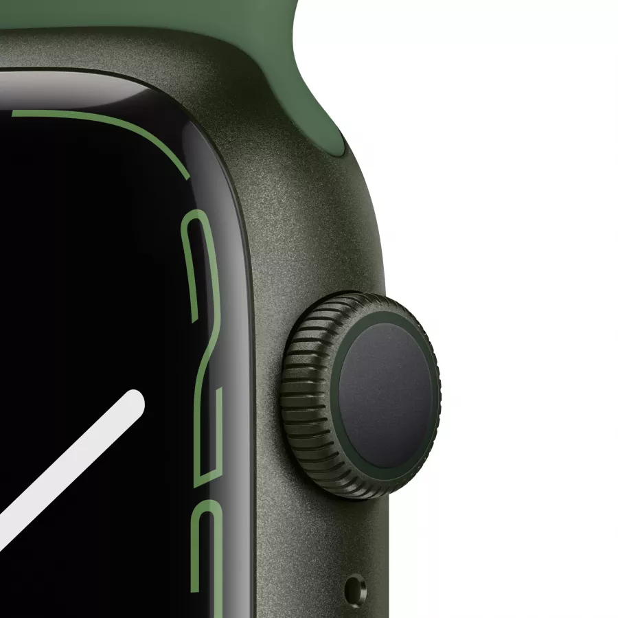Apple Watch Series 7 45mm, алюминий зеленого цвета, спортивный ремешок цвета «зелёный клевер». Вид 3