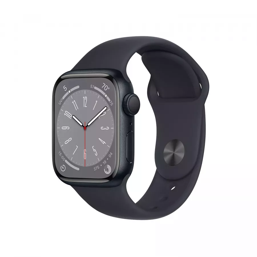 Купить Apple Watch Series 8 41mm, алюминий «тёмная ночь», спортивный ремешок цвета «тёмная ночь» S-M в Сочи. Вид 1