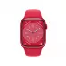 Apple Watch Series 8 41mm, красный алюминий, спортивный ремешок красного цвета. Вид 2