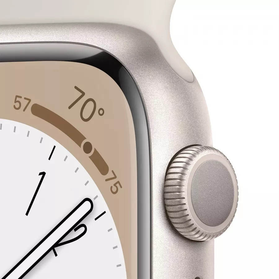 Apple Watch Series 8 41mm, алюминий «сияющая звезда», спортивный ремешок цвета «сияющая звезда». Вид 3