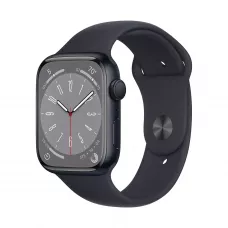 Apple Watch Series 8 45mm, алюминий «тёмная ночь», спортивный ремешок цвета «тёмная ночь» S-M