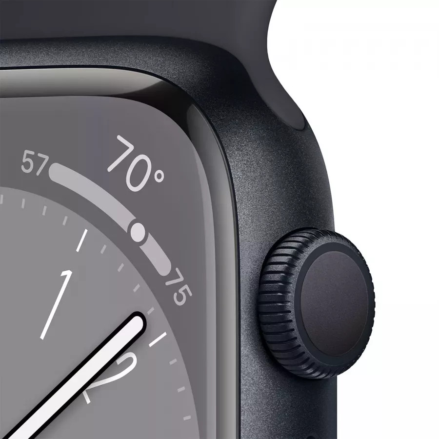 Apple Watch Series 8 45mm, алюминий «тёмная ночь», спортивный ремешок цвета «тёмная ночь» S-M. Вид 3
