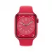 Apple Watch Series 8 45mm, красный алюминий, спортивный ремешок красного цвета. Вид 2