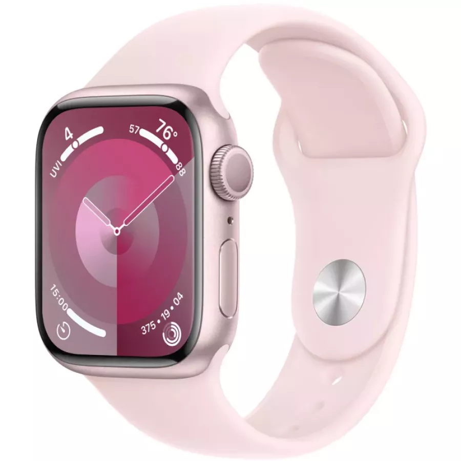 Купить Apple Watch Series 9 45mm, розовый алюминий, спортивный ремешок розового цвета в Сочи. Вид 1