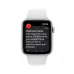 Apple Watch SE 2022 40mm, алюминий серебристого цвета, спортивный ремешок белого цвета. Вид 4