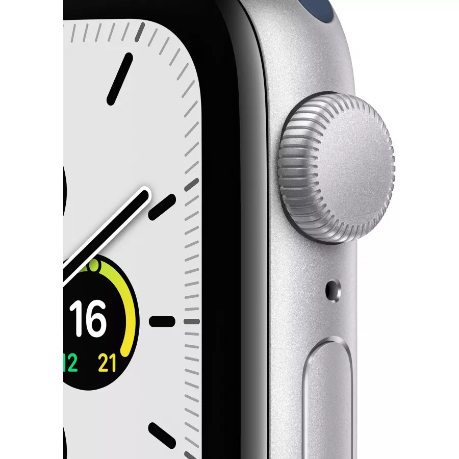 Apple Watch SE 40mm, серебристый алюминий, спортивный ремешок цвета «синий омут». Вид 2