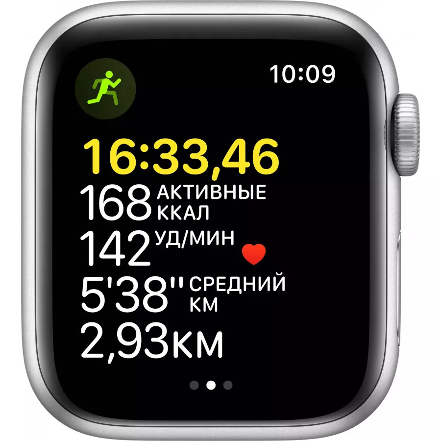 Apple Watch SE 40mm, серебристый алюминий, спортивный ремешок цвета «синий омут». Вид 3