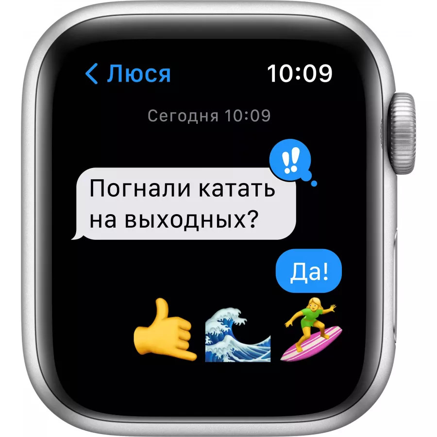 Apple Watch SE 40mm, серебристый алюминий, спортивный ремешок цвета «синий омут». Вид 6
