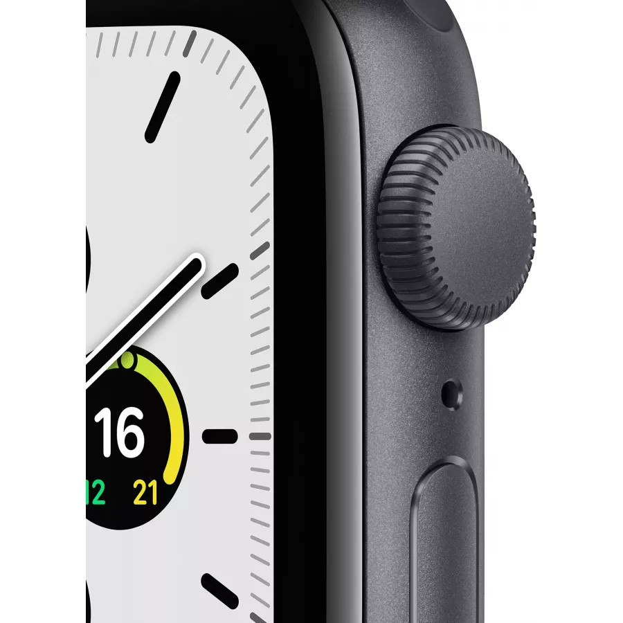 Apple Watch SE 40mm, алюминий «серый космос», спортивный ремешок цвета «тёмная ночь». Вид 2