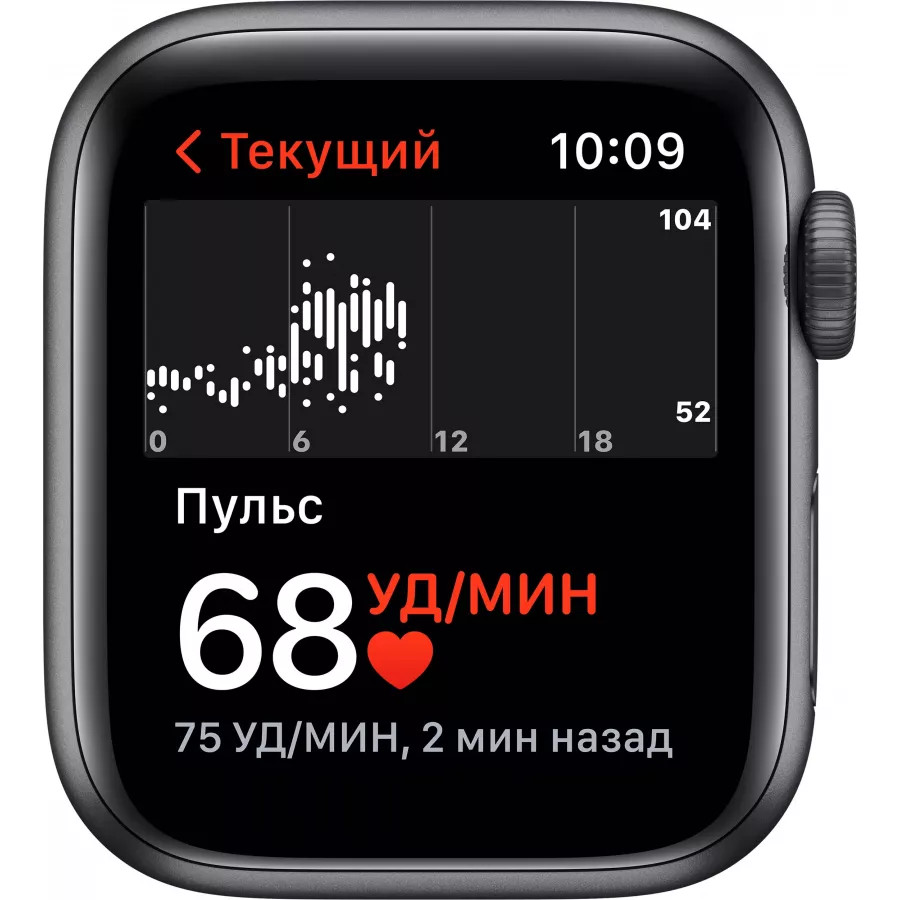 Apple Watch SE 40mm, алюминий «серый космос», спортивный ремешок цвета «тёмная ночь». Вид 4
