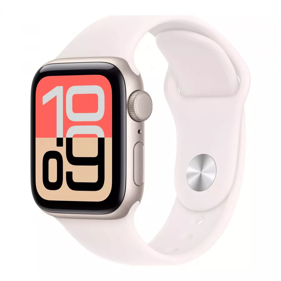 Купить Apple Watch SE 3 (2025) 40mm, алюминий Starlight, спортивный ремешок Light Blush, S/M (130-180мм) в Сочи. Вид 1