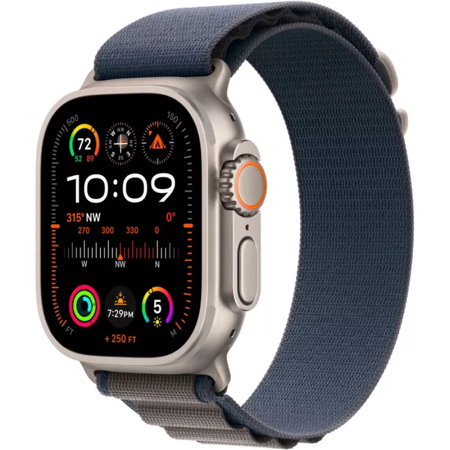 Купить Apple Watch Ultra 2, 49мм, корпус из титана, ремешок Alpine Blue, M (145-190мм) в Сочи. Вид 1