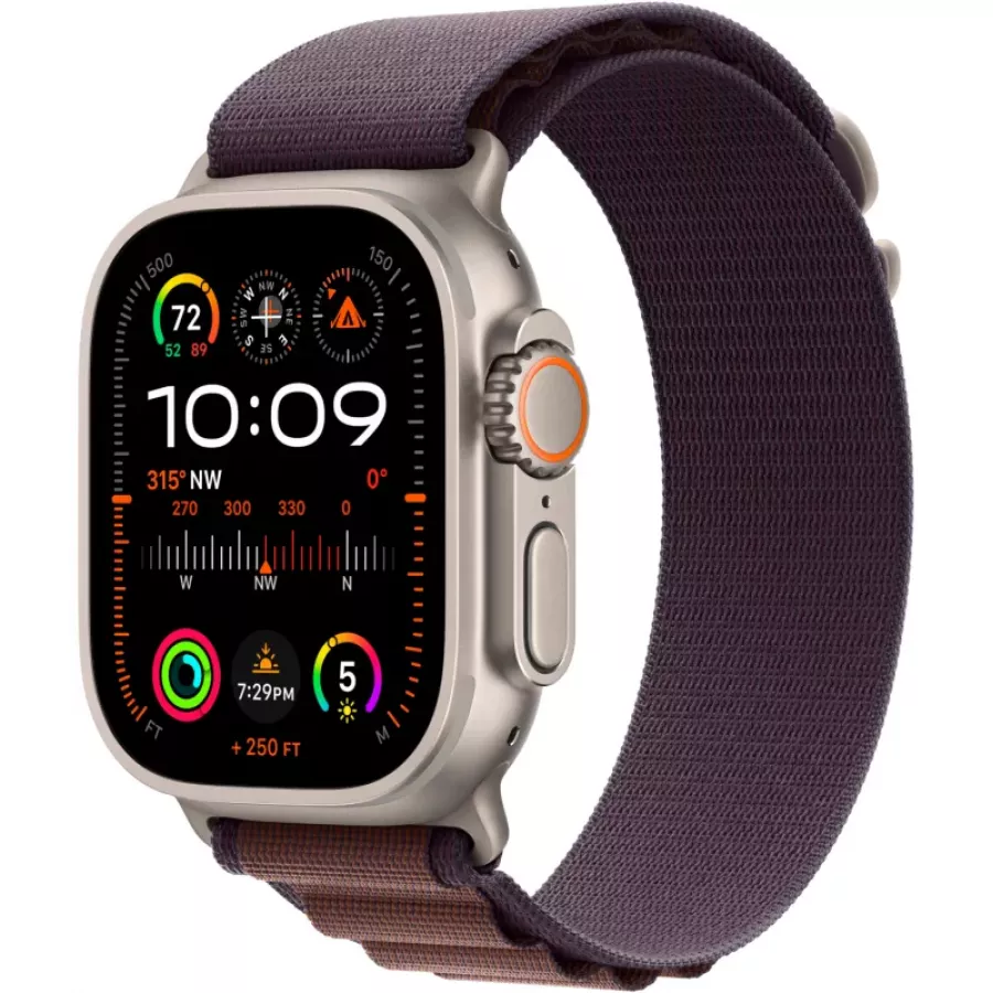 Купить Apple Watch Ultra 2, 49мм, корпус из титана, ремешок Alpine Indigo, M (145-190мм) в Сочи. Вид 1