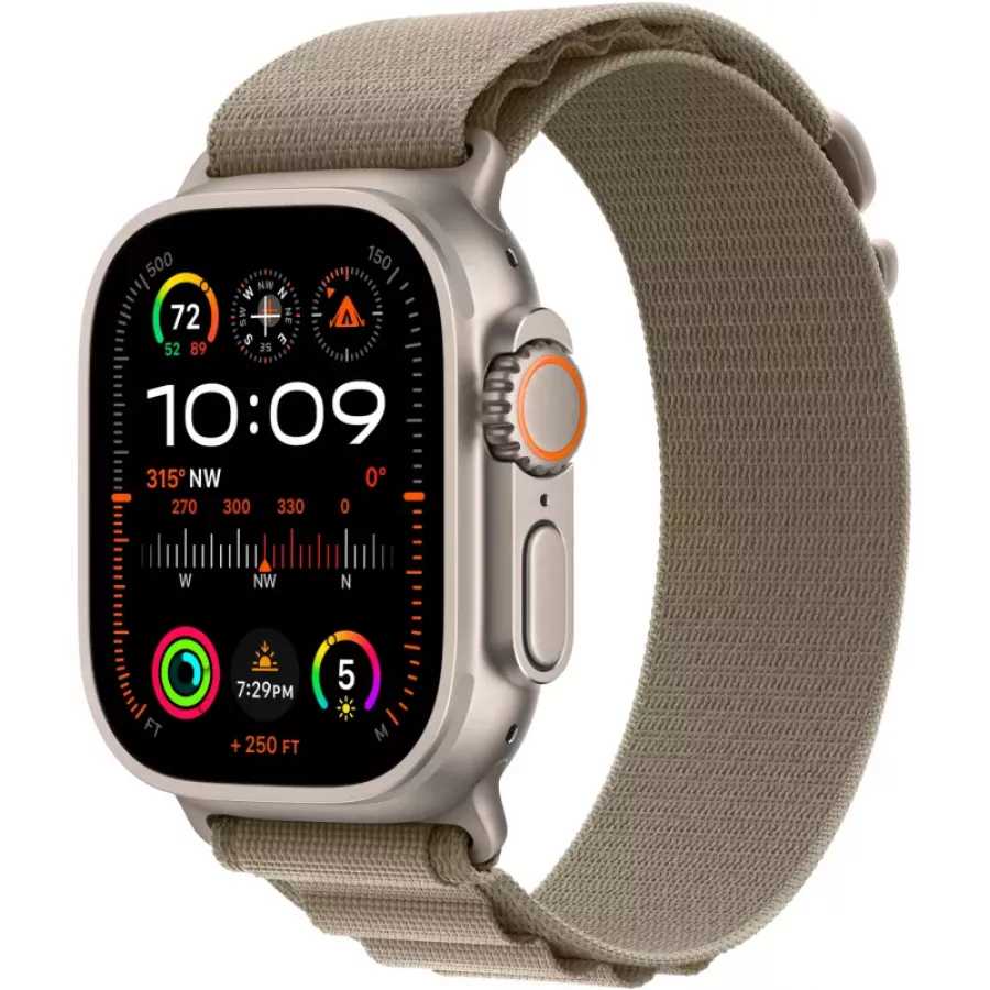 Купить Apple Watch Ultra 2, 49мм, корпус из титана, ремешок Alpine Olive, L (165-210мм) в Сочи. Вид 1
