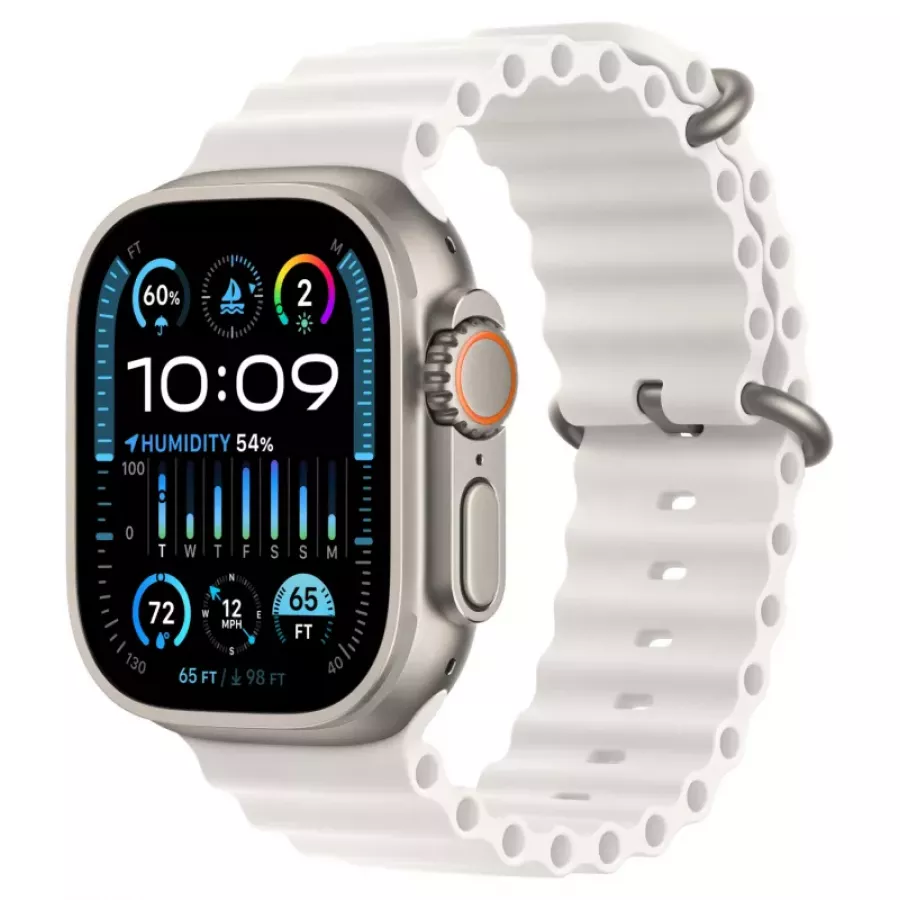 Купить Apple Watch Ultra 2, 49мм, корпус из титана, ремешок Ocean White в Сочи. Вид 1