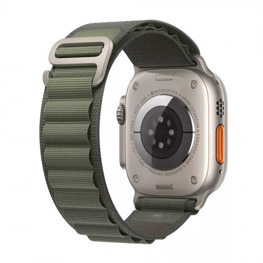 Apple Watch Ultra GPS, 49мм, корпус из титана, ремешок Alpine зеленого цвета, S. Вид 3