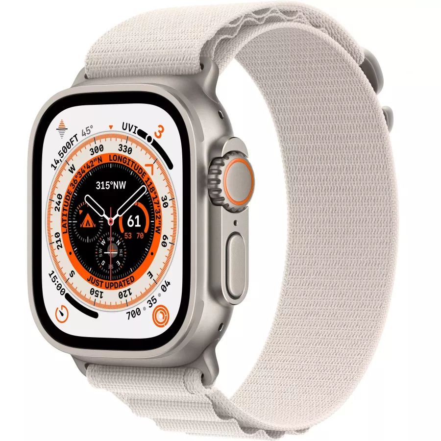 Купить Apple Watch Ultra GPS, 49мм, корпус из титана, ремешок Alpine цвета «сияющая звезда», M в Сочи. Вид 1