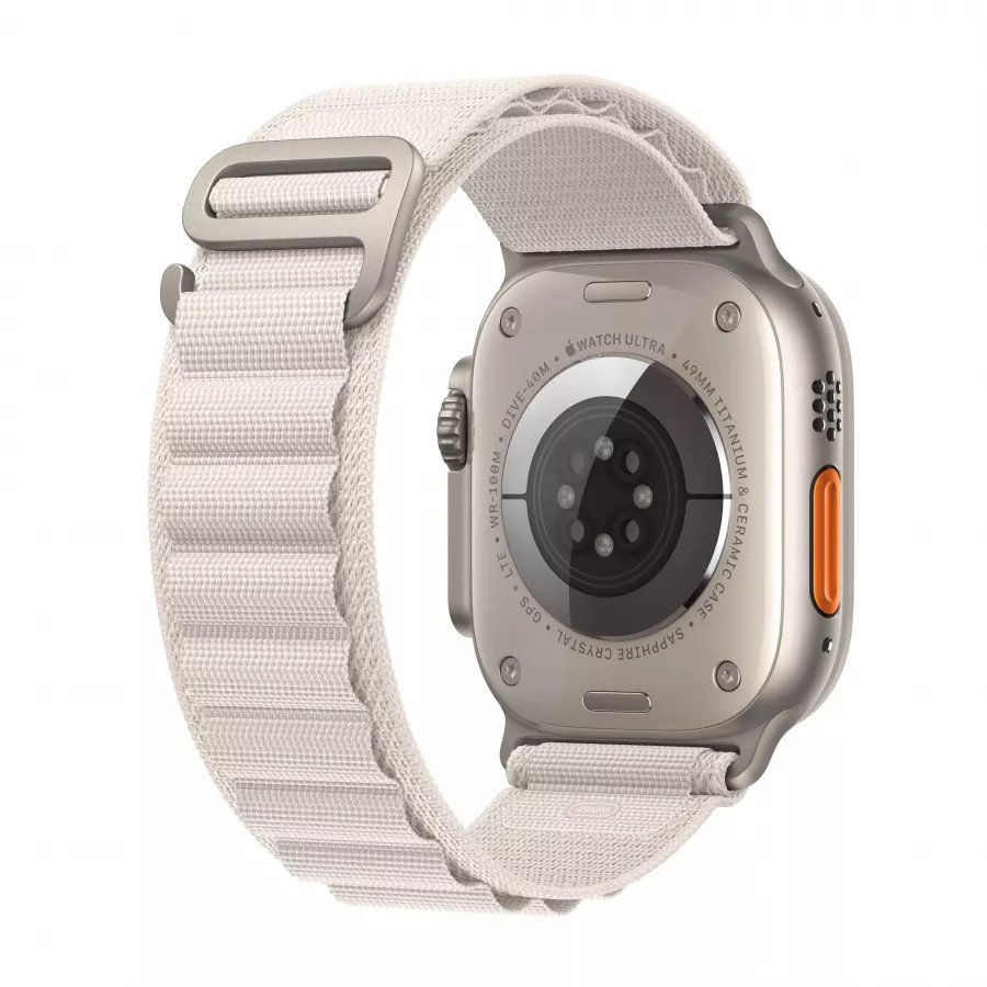 Apple Watch Ultra GPS, 49мм, корпус из титана, ремешок Alpine цвета «сияющая звезда», S. Вид 3
