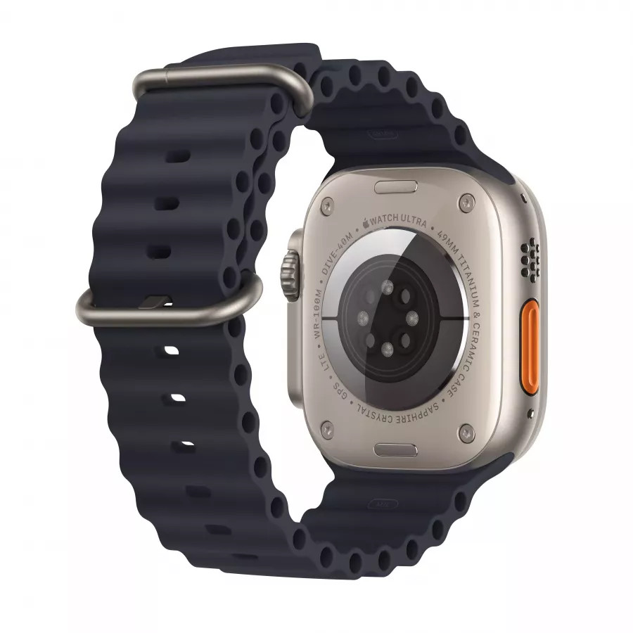 Apple Watch Ultra GPS, 49мм, корпус из титана, ремешок Ocean цвета «темная ночь», One Size. Вид 3