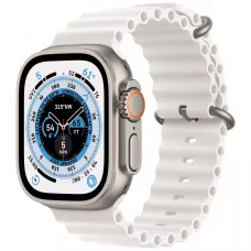 Apple Watch Ultra GPS, 49мм, корпус из титана, ремешок Ocean белого цвета, One Size