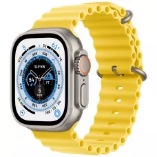 Apple Watch Ultra GPS, 49мм, корпус из титана, ремешок Ocean желтого цвета, One Size
