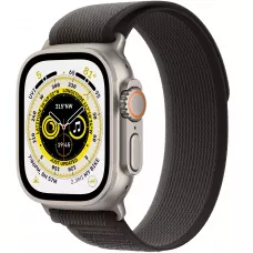 Apple Watch Ultra GPS, 49мм, корпус из титана, ремешок Trail черно-серого цвета, M/L