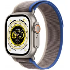 Apple Watch Ultra GPS, 49мм, корпус из титана, ремешок Trail сине-серого цвета, M/L