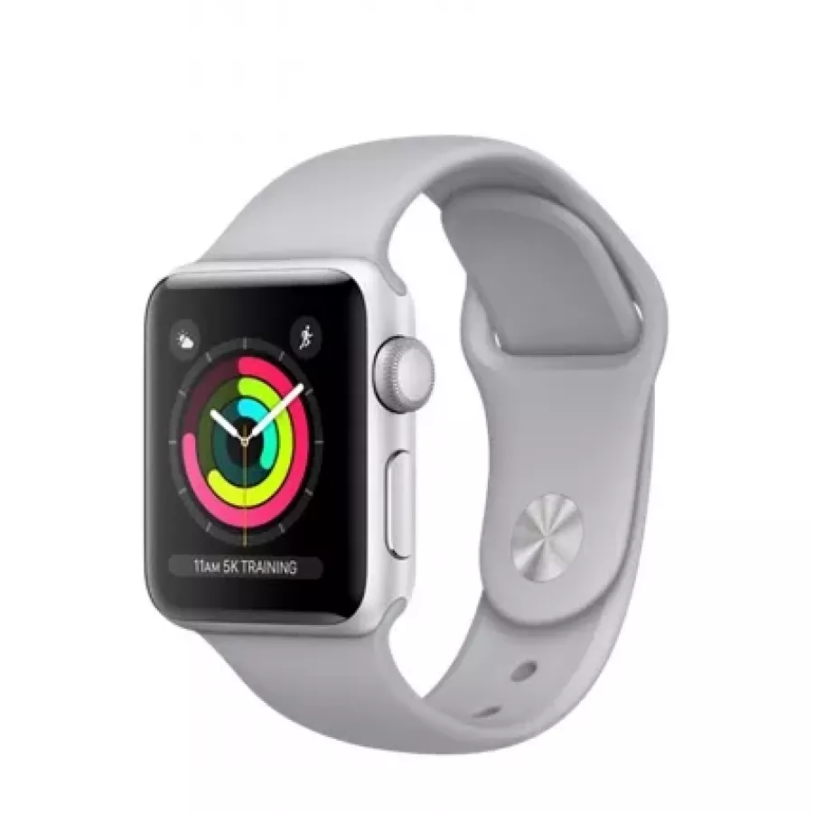 Купить Apple Watch Sport Series 3 38mm, серебристый алюминий, спортивный ремешок дымчатого цвета в Сочи. Вид 1