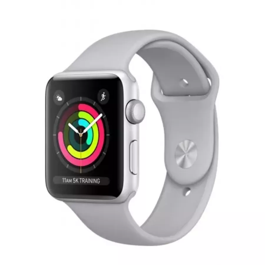 Купить Apple Watch Sport Series 3 42mm, серебристый алюминий, спортивный ремешок дымчатого цвета в Сочи. Вид 1