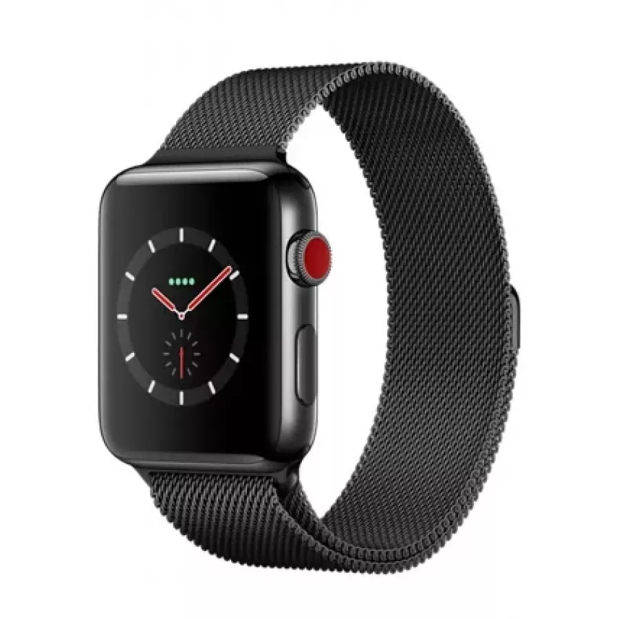 Купить Apple Watch Sport Series 3 CELLULAR 42mm, нержавеющая сталь, миланский сетчатый браслет цвета «Космический черный» КАК НОВЫЙ в Сочи. Вид 1