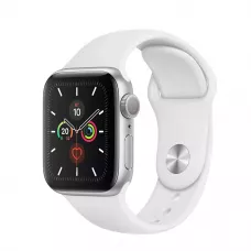 Apple Watch Series 5 40mm, серебристый алюминий, спортивный ремешок белого цвета