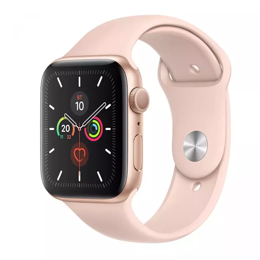 Купить Apple Watch Series 5 44mm, золотистый алюминий, спортивный ремешок цвета «розовый песок» в Сочи. Вид 1