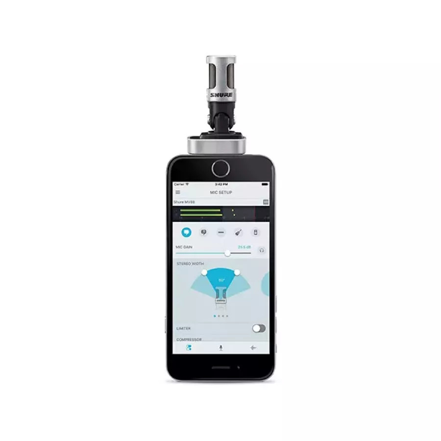Купить Shure MOTIV MV88 цифровой стерео конденсаторный микрофон для  iPhone/iPad в Сочи по цене 11990 р | интернет-магазин iDevice