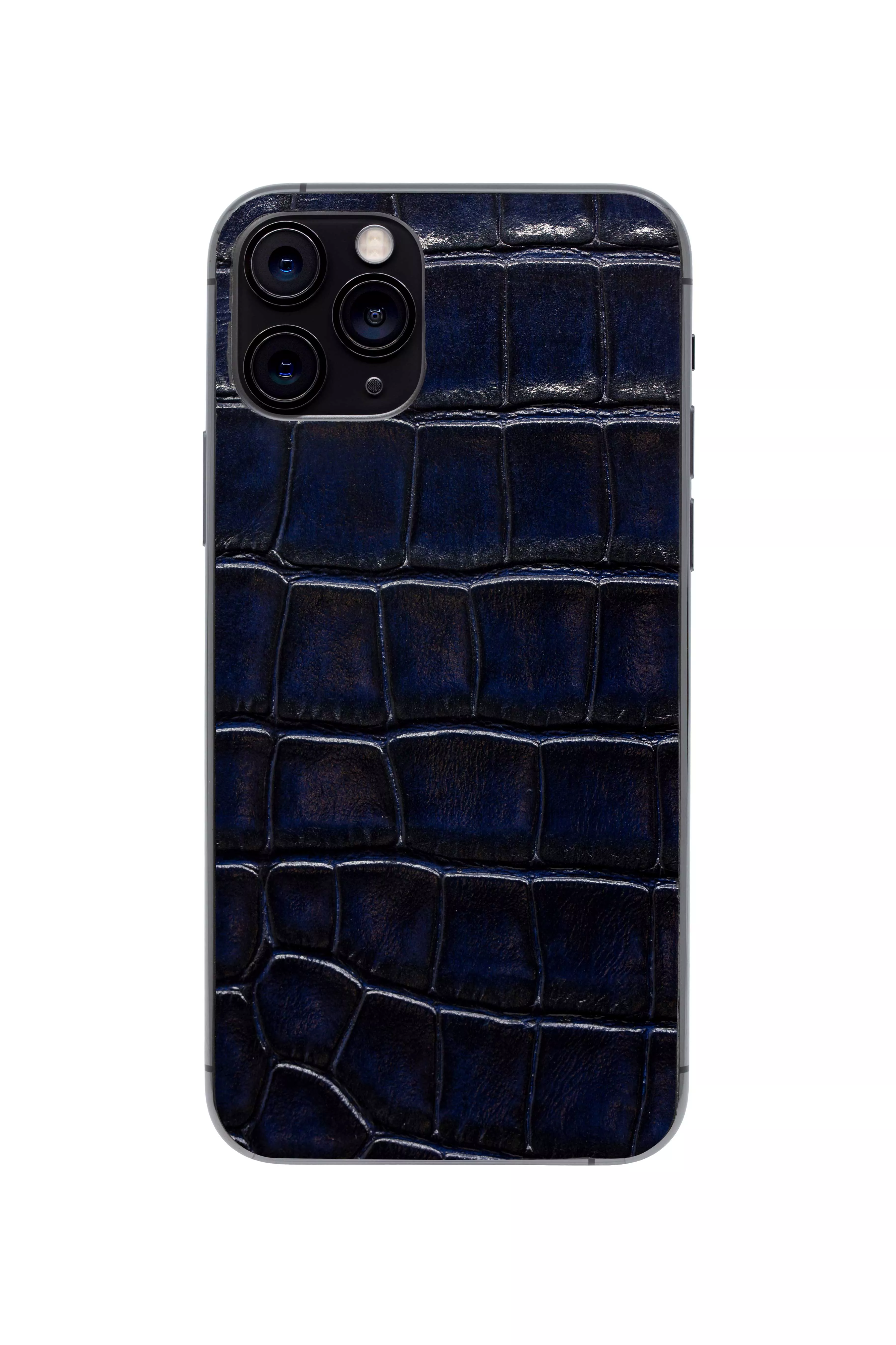 Защитная наклейка из натуральной кожи для iPhone 11 Pro, Вид Темно-синий. Вид 1