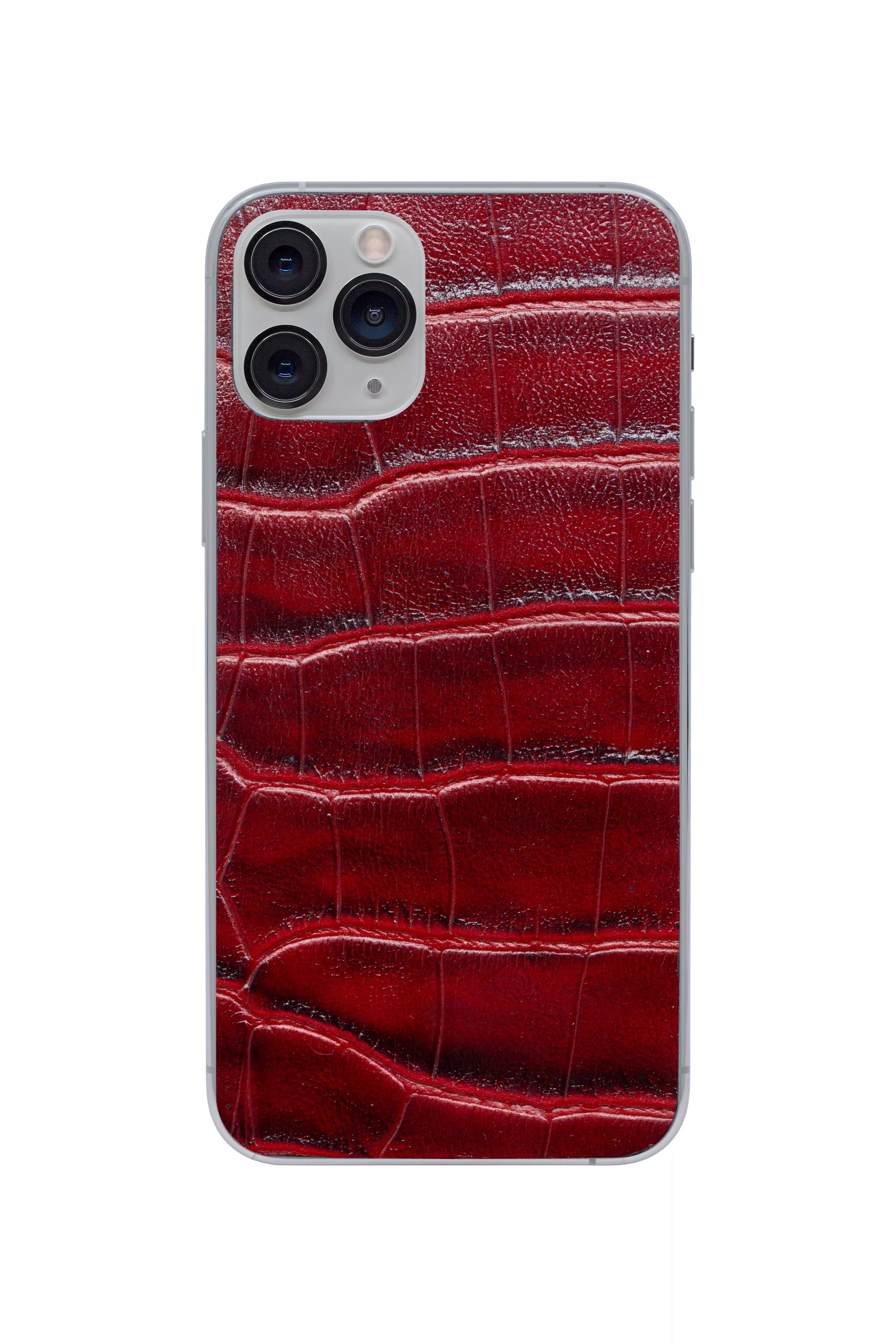 Защитная наклейка из натуральной кожи для iPhone 11 Pro, Вид Красный 2. Вид 1