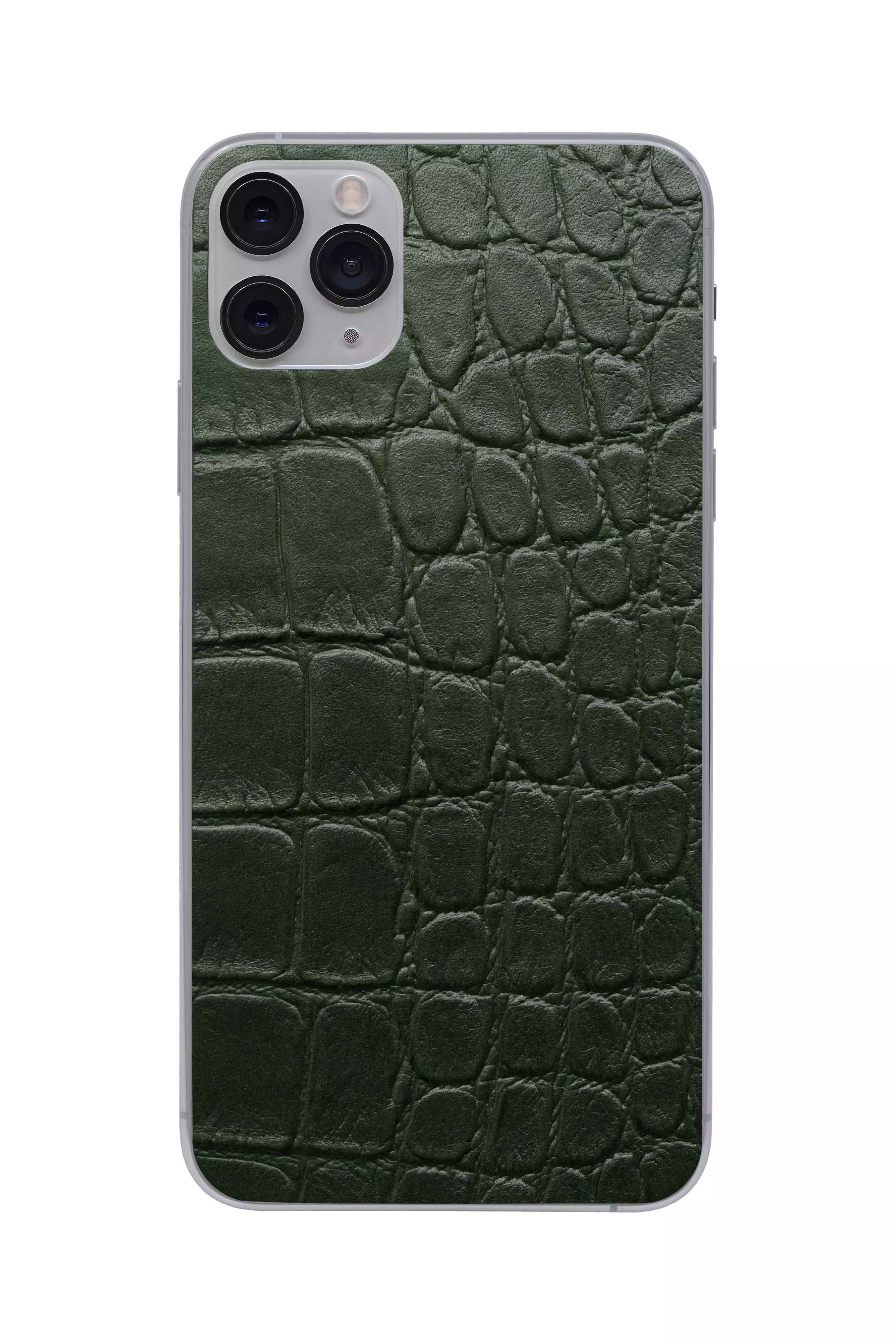 Купить Защитная наклейка из натуральной кожи для iPhone 11 Pro Max, Вид Зеленый 2 в Сочи. Вид 1
