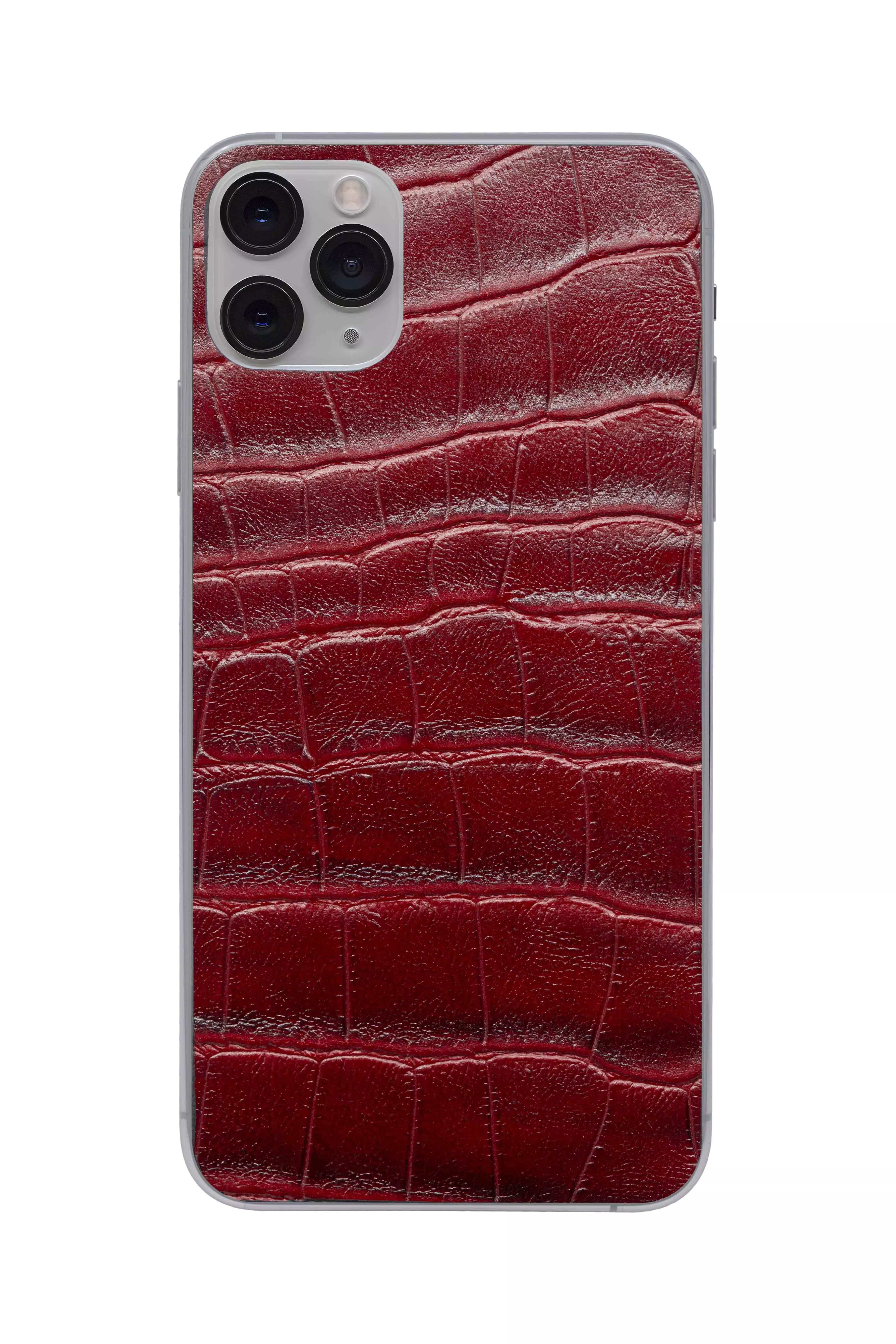 Защитная наклейка из натуральной кожи для iPhone 11 Pro Max, Вид Красный 3. Вид 1