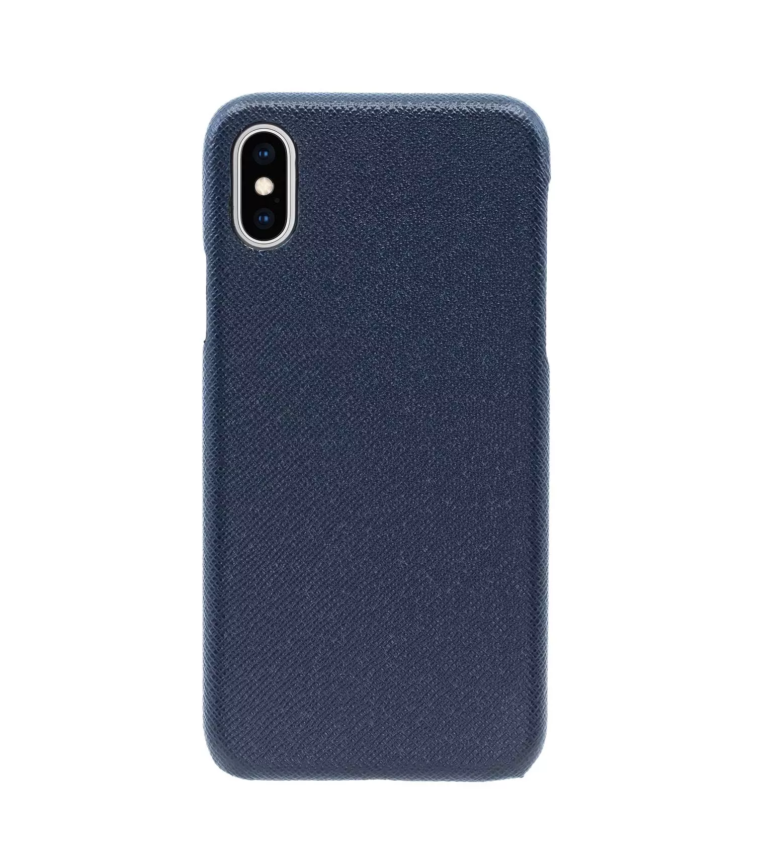 Купить Чехол Natural Cow Tiffany Leather Case для iPhone X/XS - Темно-синий (Dark Blue) в Сочи. Вид 1