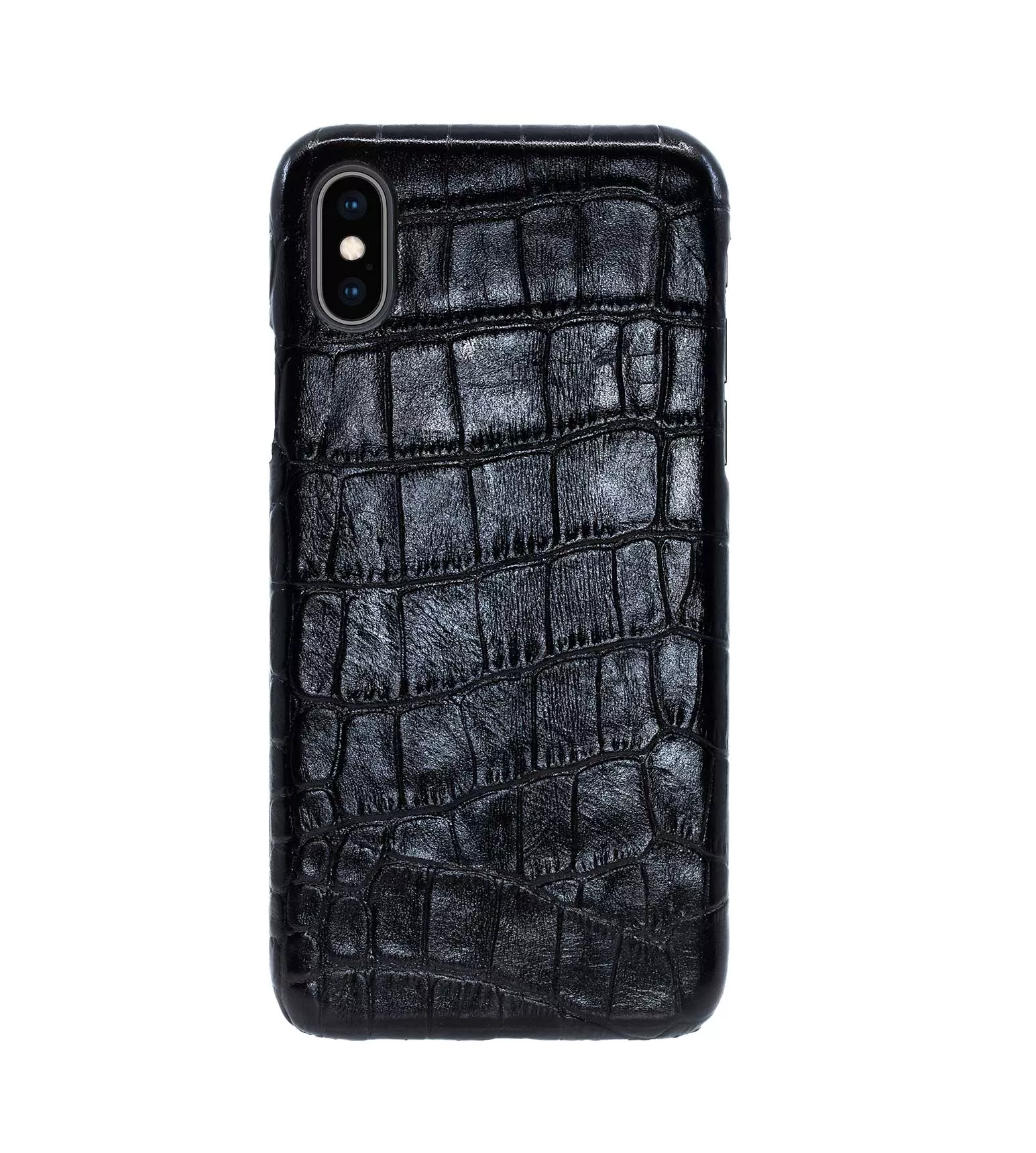 Купить Чехол Croco Leather Case для iPhone X/XS - Черный (Black) Тиснение 2 в Сочи. Вид 1