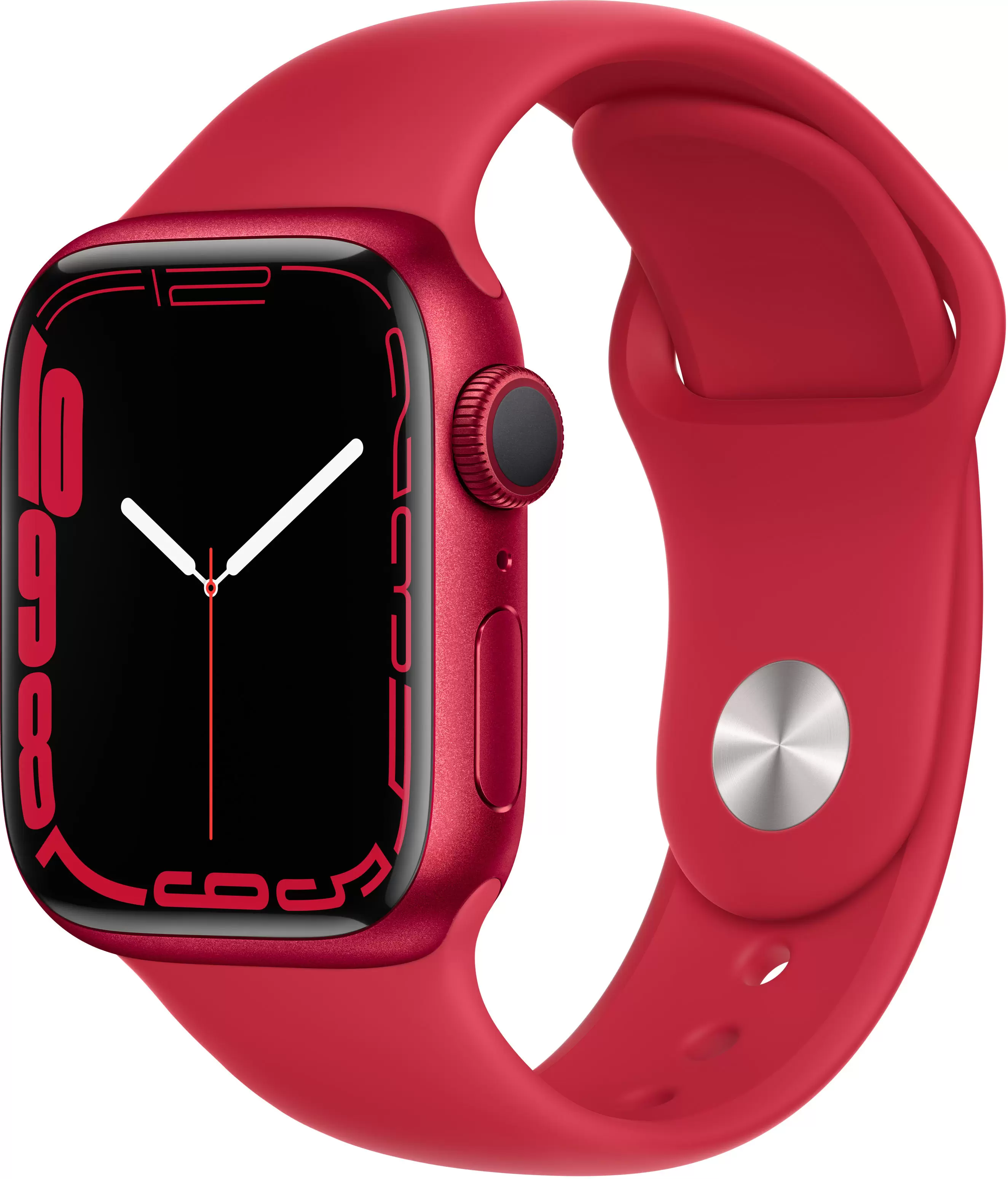 Apple Watch Series 7 41mm, алюминий красного цвета, спортивный ремешок (PRODUCT)RED. Вид 1