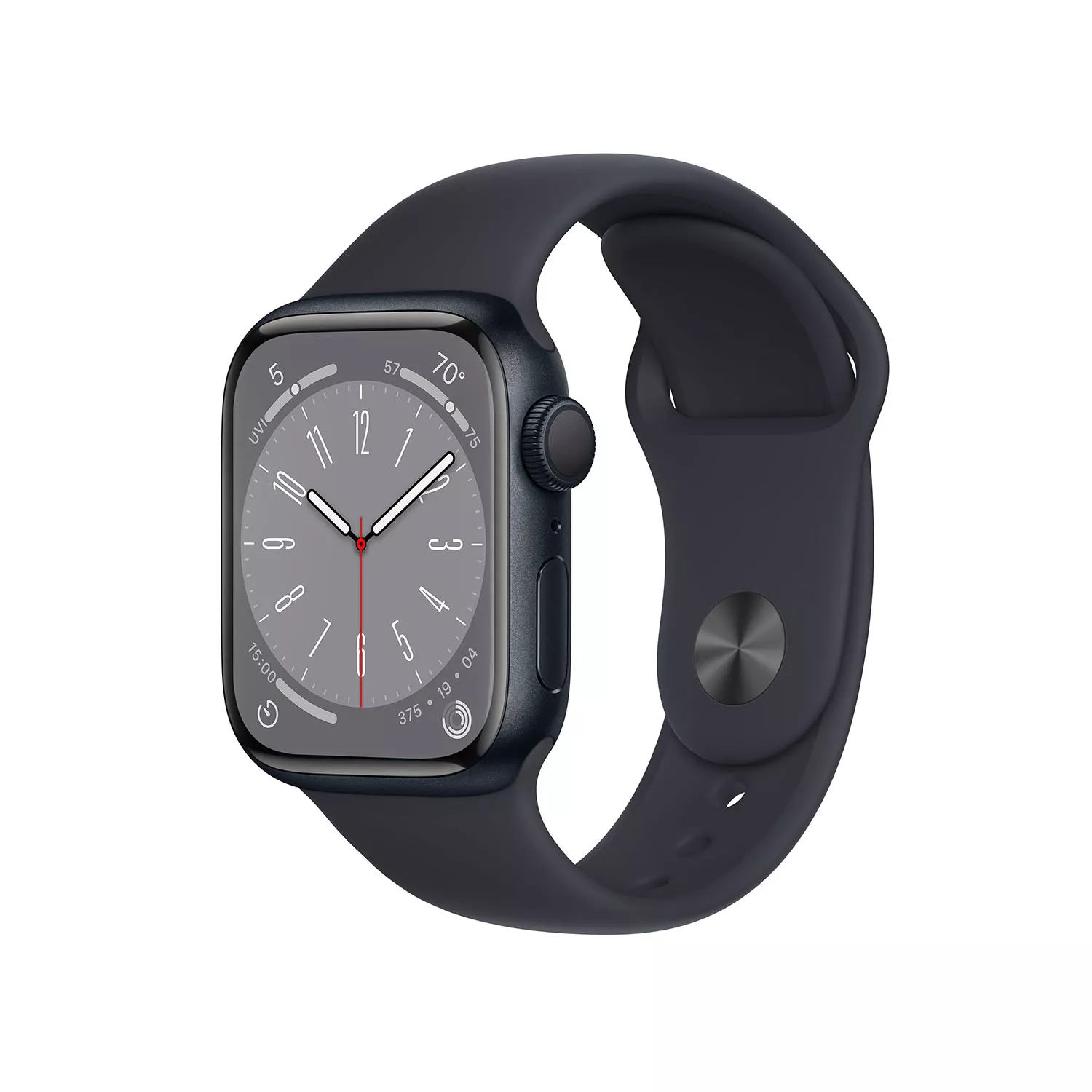 Купить Apple Watch Series 8 41mm, алюминий «тёмная ночь», спортивный ремешок цвета «тёмная ночь» M-L в Сочи. Вид 1